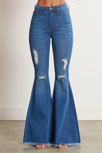 Load image into Gallery viewer, HIGH WAISTED DISTRESSED FLARES