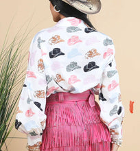 Load image into Gallery viewer, Cowboy Hat Button Down Blouse