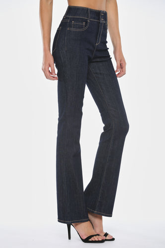 HIGH RISE DOUBLE BUTTON BOOTCUT