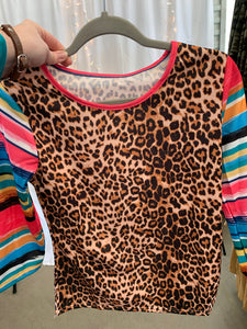 Leopard w/ serape sleeves
